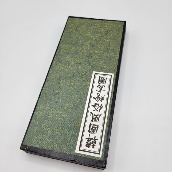 Vintage Folding Screen With Chinese Artwork Calligraphy Double Sided Panel Decor - Picture 2 of 16